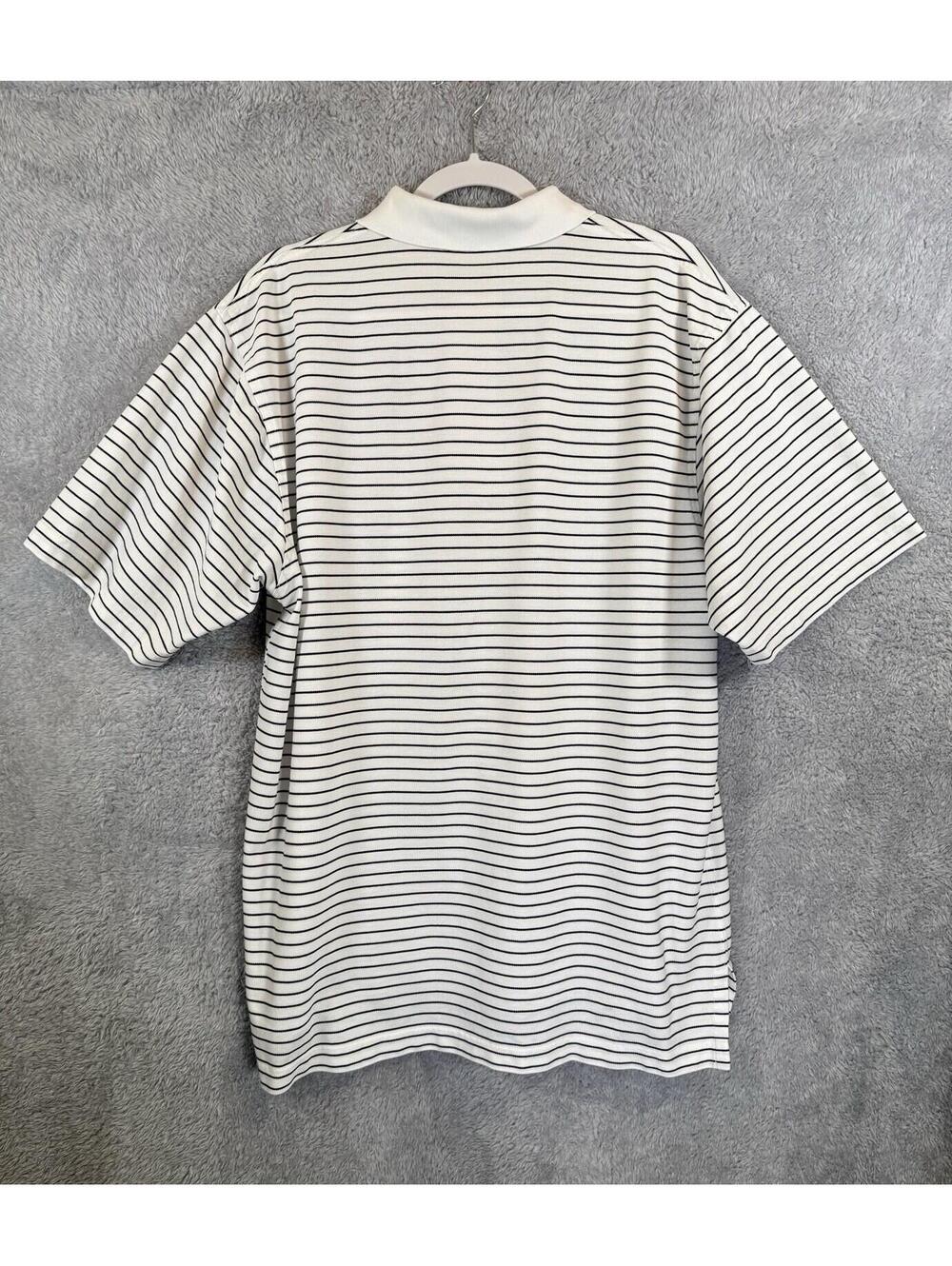 Vintage Old Marsh Golf Club Polo Shirt White Black Stripe Robert Bryan Size L - Picture 2 of 15